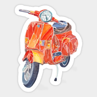 Red scooter Sticker